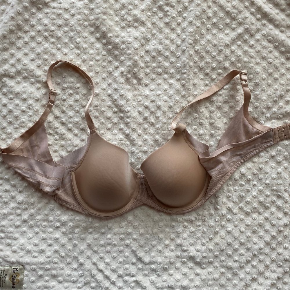 Paramour Marvelous Side Smoothing T-shirt Bra~ Size 36C~ Style 245033~ Nude/Tan